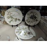 Two Doulton Burlsem plates and similar, having hunting and floral scenes