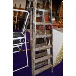 A traditional wooden step ladder