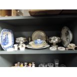 A selection of ceramics including blue and white wears