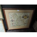 An early map print of Lancaster county and it's boarders
