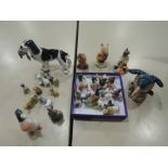 A collection of Beswick figurines including Kingfisher, Robin, Ducks, similar studies of Ducks, Wade