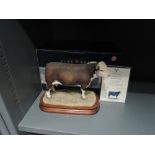 A Border Fine Arts study, Hereford Bull B0772, limited edition 278/950 with certificate and boxed