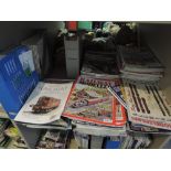 A shelf of modern Railway Modeller, Scalefour News, Model Railway Journal and similar magazines
