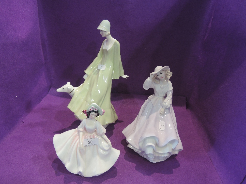 Three Royal Doulton figurines, Strolling HN3073, Free As The Wind HN3139 and Sunday Best HN2698