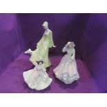Three Royal Doulton figurines, Strolling HN3073, Free As The Wind HN3139 and Sunday Best HN2698