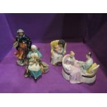 Four Royal Doulton figurines, Nanny HN2221, Sweat Dreams HN2380, Heart to Heart HN2276 and Good King