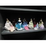 Six Royal Doulton figures and figurines, The Professor HN2281, Carol HN2961, Janine HN2461, Helen H