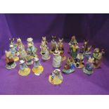 Fifteen Royal Doulton Bunnykins figures and figure groups including Sleigh Ride DB4, Mystic DB197,