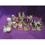 Ten Royal Albert Beatrix Potter figures including Foxy Whiskered Gentleman, Tommy Brock, Lady
