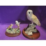 Two Border Fine arts studies, On The Lookout B0276 and Fox Cub & Owlet B0207, both boxed