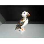 A Royal Crown Derby paperweight, Puffin having gold stopper