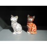 Two Royal Crown Derby paperweights, Majestic Cat, limited edition 1218/3500, no certificate and Gin
