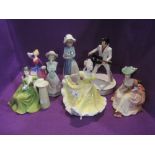 Five Royal Doulton figurines, Melissa HN2467, Kathleen HN2933, Ninette HN2379, Secret Thoughts