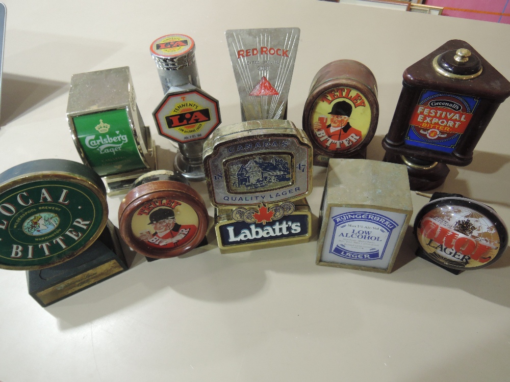 A selection of ten pub and tavern advertising bar lights including Tennents Carlsberg and Olde