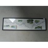 A River Spey Salmon Pools framed print after I Scott with illustrations