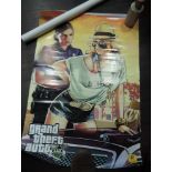 A selection of computer game posters including Rockstar and GTA