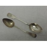 A Georgian silver table spoon of Old English form bearing monogram to terminal, London 1813,