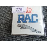A rare RAC Jaguar badge