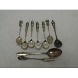 A selection of Norwegian silver teaspoons by Brodrene Mylius & Brodrene Lohne, a German spoon and