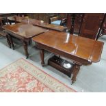 A 19th century mahogany dining table in the Gillows style having two leaves and reeded and shaped