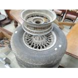 A set of wire wheels