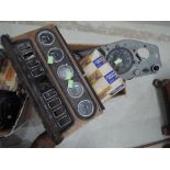 Two Jaguar instrument panels, rev counters, speed-o-meters etc