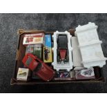 A box of modern diecasts including Corgi Classics, Atlas Greatest Buses, EFE, Franklin Mint and