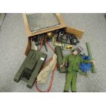 A 1960's Pallitoy Action Man with accessories and clothing along with a Minic Limited plastic