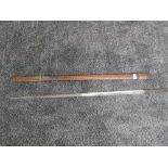A Edward VII British Infantry Sword 1895 pattern, missing grip, leather scabbard af