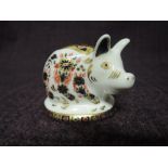 A Royal Crown Derby paperweight. Piglet modelled by Robert Jefferson decoration design by Sue
