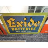 A tin plate advertising sign for Exide Batteries