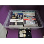 A large collection of GB Presentation Packs and First Day Covers along with copy coins