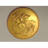 A 1902 Edward VII George & The Dragon Gold Five Pound Coin
