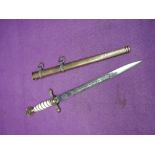 A German WW2 Kriegsmarine officers dagger and scabbard by E. Bonsmann Solingen.