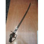 A possibly 17th century Shell Hilt Sword, 34 inch blade, no scabbard, (af)