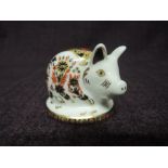 A Royal Crown Derby paperweight. Piglet modelled by Robert Jefferson decoration design by Sue