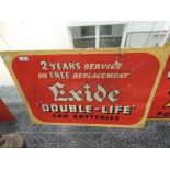 A tin plate advertising sign for Exide Batteries with good vibrant colours