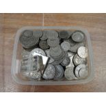 A collection of Silver coins and Silver medalions