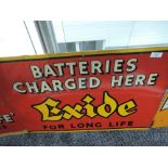 A tin plate advertising sign for Exide Batteries with good vibrant colours