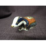 A Royal Crown Derby Paperweight. Moonlight Badger modelled and decoration design by John Ablitt.
