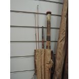 A vintage Hardy 3pc Rod with spare tip