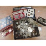 A collection of World coins including silver