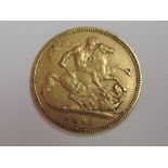 A gold 1897 Victorian half sovereign