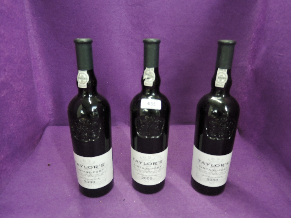 Three bottles of Taylor's 2000 vintage Port, bottled in 2002, 75cl, 20.5% vol