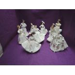 Nine Royal Doulton figurines, Margaret HN2397, Carol HN2961, Barbara HN2962, Patricia HN2715,