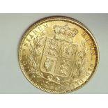A 1871 Queen Victoria Shield Back Gold Sovereign
