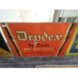 A tin plate advertising sign for Exide Batteries