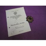 A WW2 German Cross in gold with award document named to Oberleutnant (Kdr) Wilhelm Hafemann
