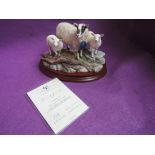A Border Fine Arts study, Mule Ewe and Lambs B1251, limited edition 439/500 with certificate and