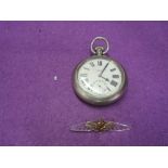 An early 20th century H Williamson Ltd Military Pocket Watch having roman numeral dial and seconds